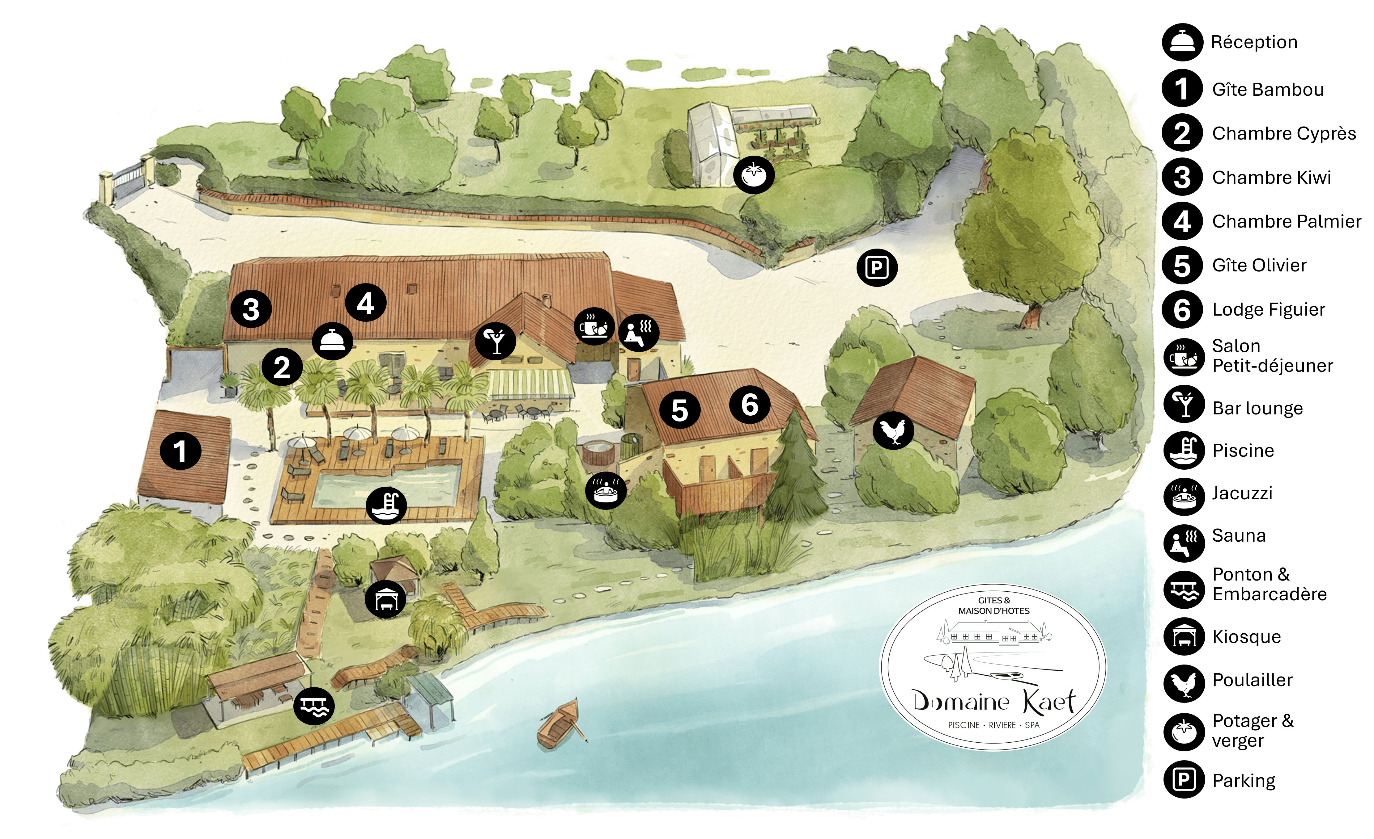 domaine kaet - plan du domaine - maison d'hotes en Bourgogne